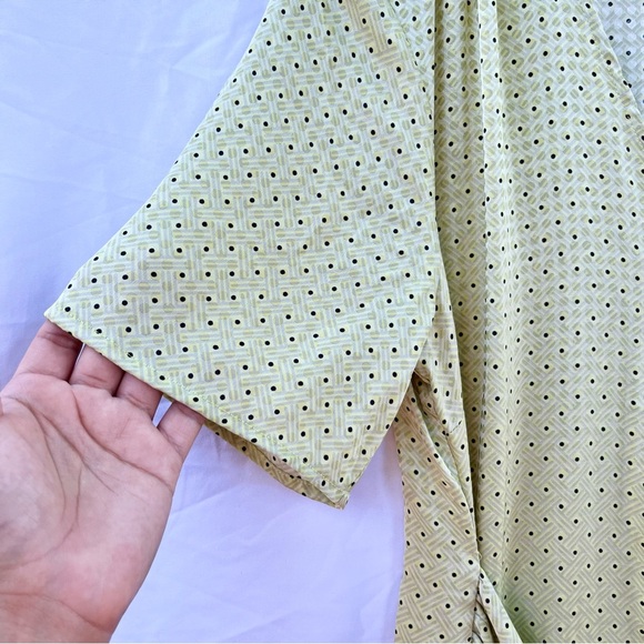 ANTHROPOLOGIE X LOVE, WHIT CITRON DOT  TIE WAIST MIDI DRESS - Picture 10 of 13